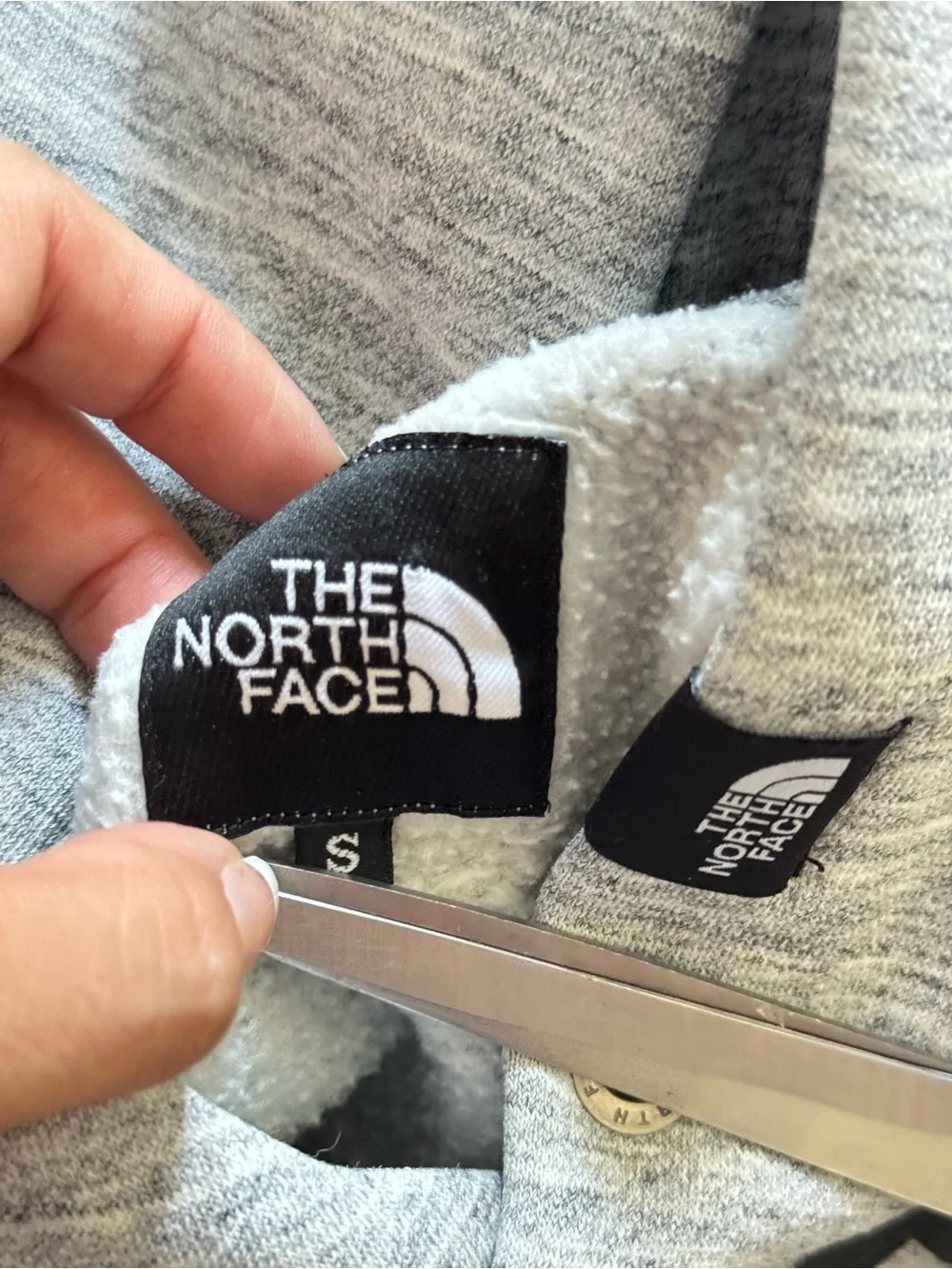 The North Face Grey Crewneck Sweatshirt with Black Logo